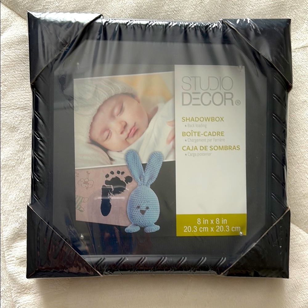 Studio Decor Black Shadowbox with Blue Bunny